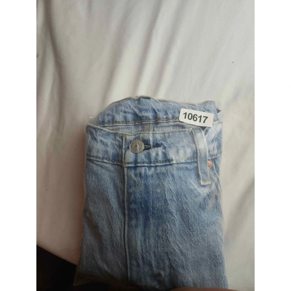 Levis 527 Slim Bootcut Cut Off Denim Shorts Light Wash Blue Mens W32